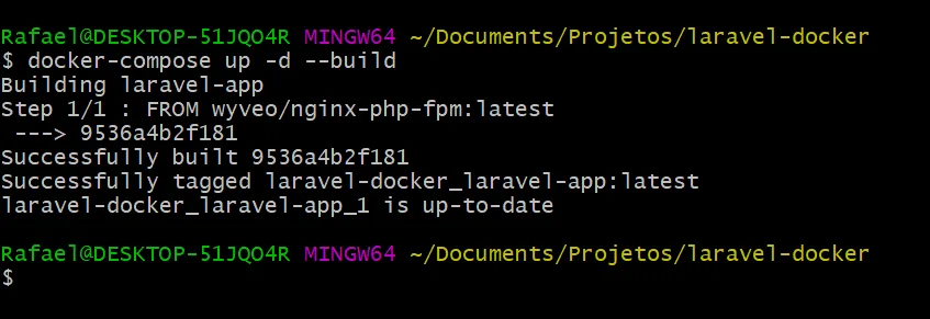 docker-compose up -d