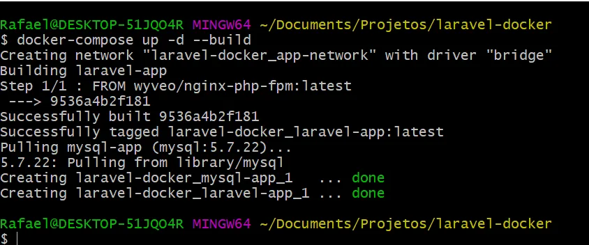 docker-compose up -d